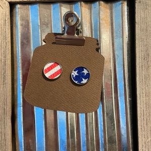 American flag metal earrings